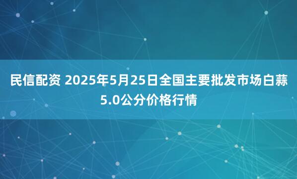 民信配资 2025年5月25日全国主要批发市场白蒜5.0公分价格行情